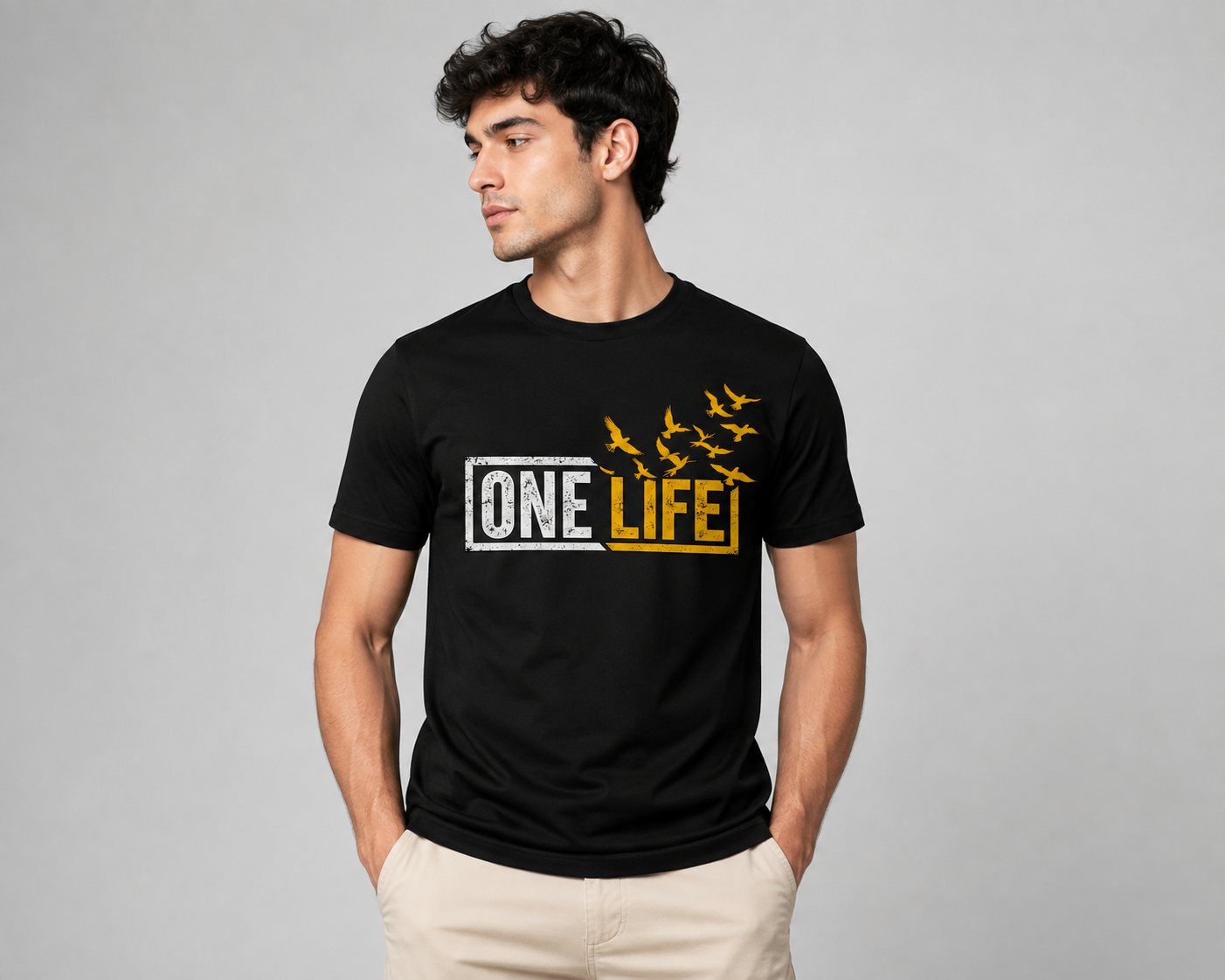 One Life Motivational Printed T-Shirt