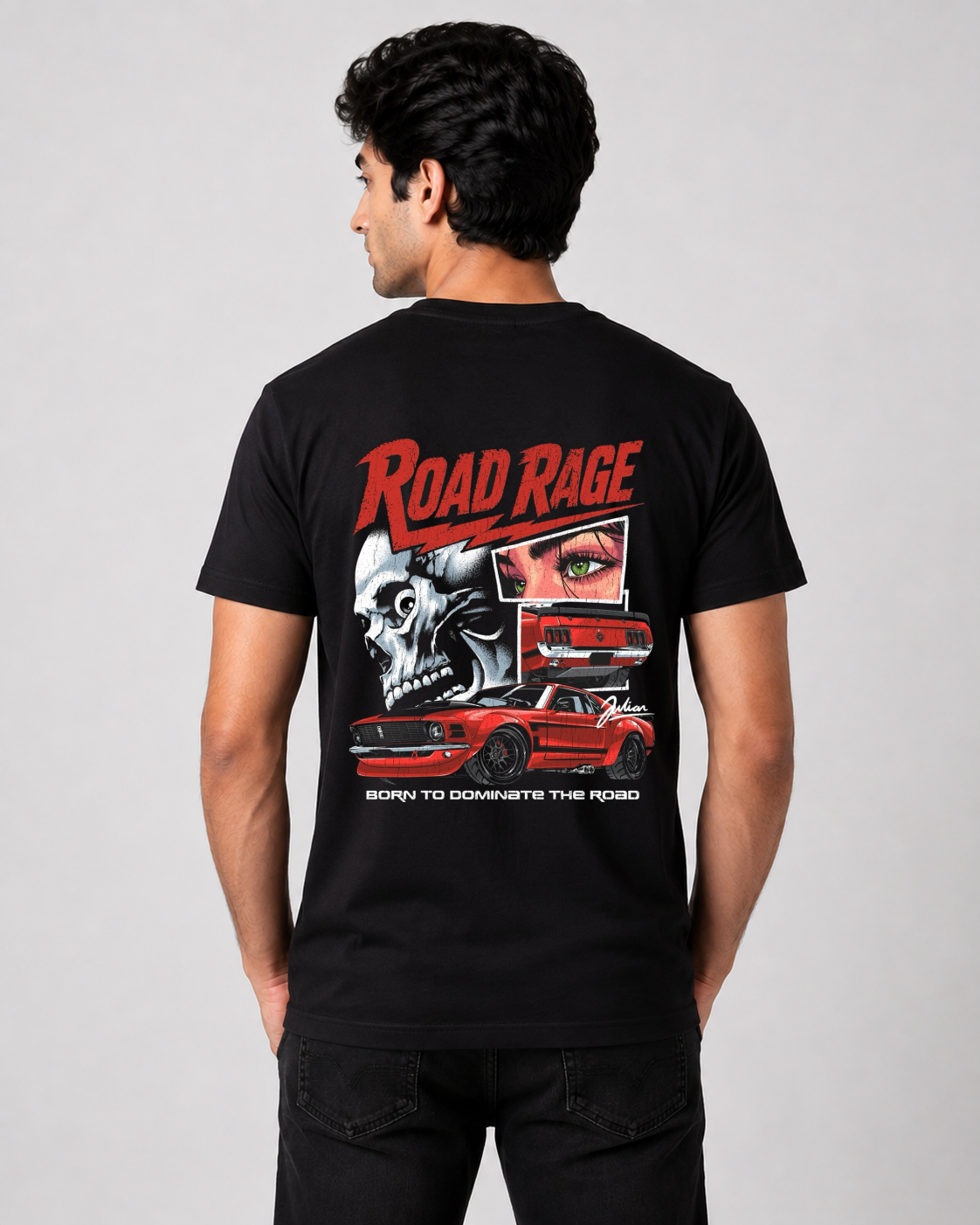 Road Rage Born to Dominate Graphic T-Shirt