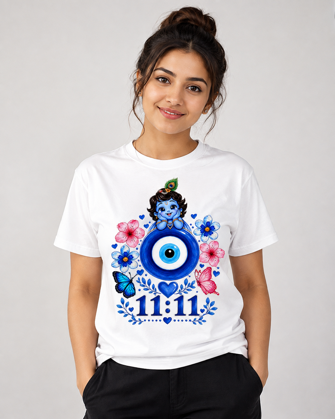 Krishna 11:11 Spiritual Graphic Printed T-Shirt